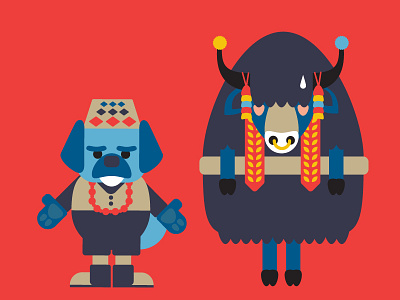 Tibet 1 animals buffalo dog everest mastin mountain red tibet