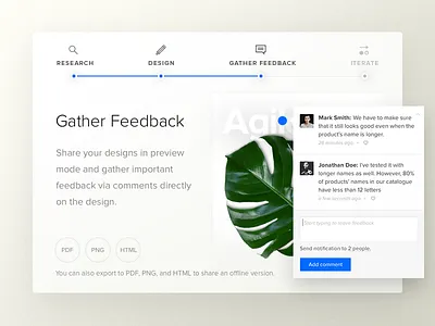 Agile process in UXPin (3/4 — Gather Feedback) agile collaboration design feedback platform process research ui ux uxpin web webdesign