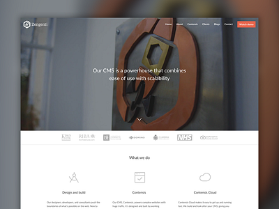 Zengenti Website agency company homepage new website responsive software video background web design website