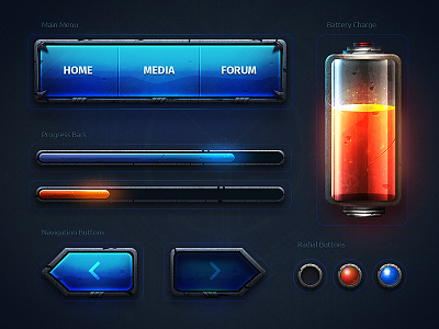 Glass metal game kit bar buttons energy game gamekit glass kit metal