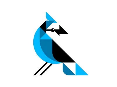 C100 Jay ben stafford bird blue jay bluejay cyan cyanocitta cristata geometric illustration shapes