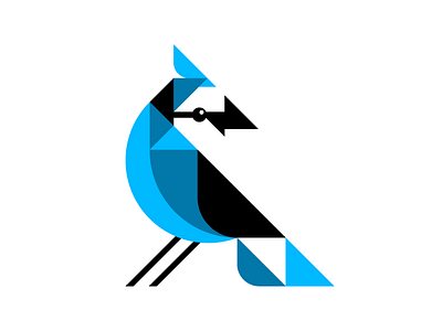 C100 Jay ben stafford bird blue jay bluejay cyan cyanocitta cristata geometric illustration shapes