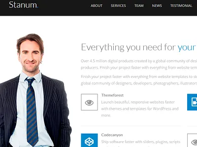 Stanum - Responsive Bootstrap WordPress Theme boostrap business contact form corporate creative demo data one page