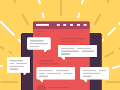Mistakes in user onboarding - blog cover chart distraction flat icon illustration problems simple vector web