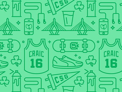 Craicfest Pattern clover craic craicfest illustration irish pattern st. patricks day vector