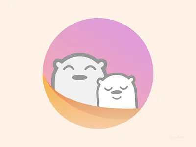 Fullmoon bear happy moon smile together