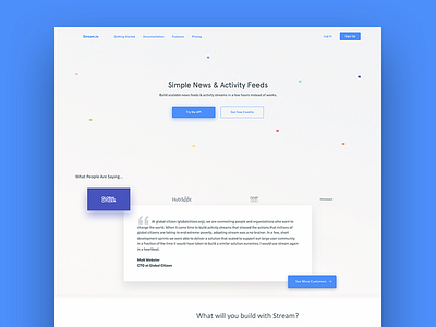 Stream Home Page blue concept home landing page marketing site