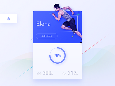 Fitness blue card daily ui fitness goals widget