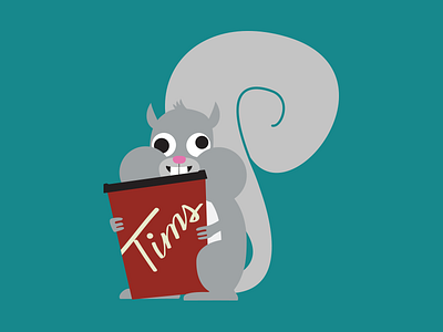 Fully Caffeinated Squirrel illustration squirrel vector