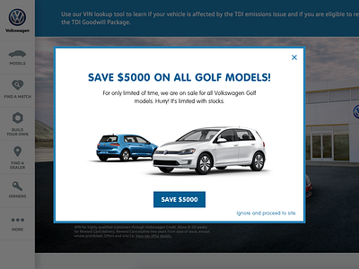 Popup for Sale car discount popup sale volkswagen