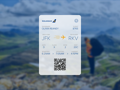 Daily UI 024 – Boarding Pass boarding pass daily ui daily ui 024 iceland icelandair reykjavik sketch