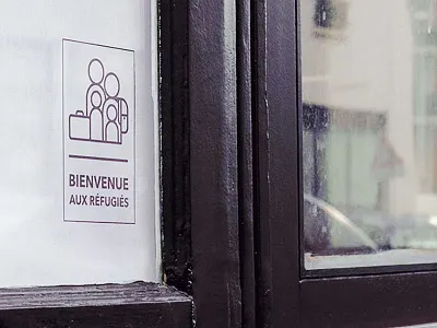 Welcome Refugees stickers autocollant refugee refugié stickers welcome