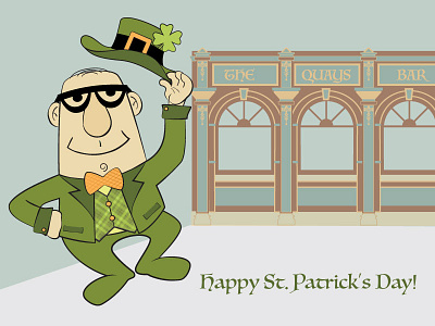 Leprechaun Herman Pub illustration ireland pub st. patricks day