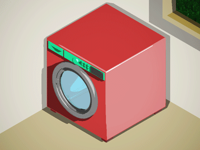 Washing machiNBHGHLBLG 3d animation c4d cel gif machine room washing