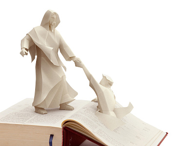 3D paper Jesus 3d illustration