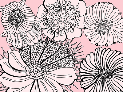 Flowers flowers hand drawn photoshop
