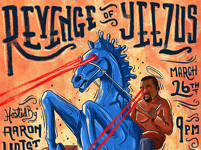 Revenge of Yeezus demon denver drawing horse illustration photoshop