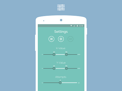 Math App Settings android app color design dial flat icons jakt math slider ui ux