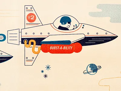 Rocketship flight illustration planet rocket space vector vintage