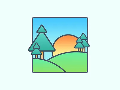 scenery drawing icon illustration scene scenery