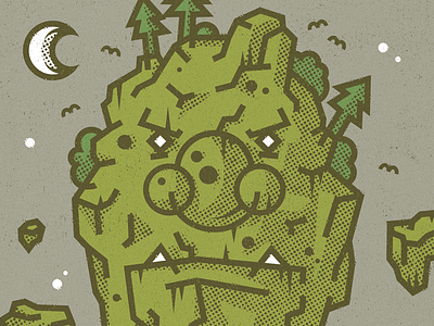 Mountain Troll freelance halftone illustration illustrator london mythology textures