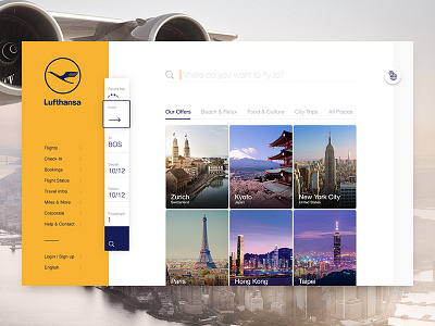 Lufthansa Concept Destinations airline aviation concept destinations fly grid locations lufthansa map places search travel