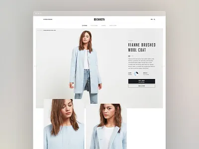 BB Dakota PDP Page blue color design detail e commerce grids page photo product type web