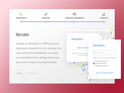 Agile process in UXPin (4/4 — Iterate) agile collaboration design feedback iterate platform process prototype research ui ux uxpin