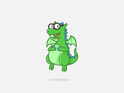 nerd dragon dragon geek glasses green mascot monster nerd