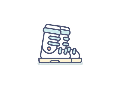 Boots icon boots botas icon iconos landing mountain pastel ski stroke ux vector winter