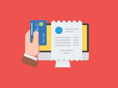 Billing - Material Design Illustration billing blue card computer credit design google illustration material materialized note yellow