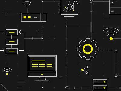 Internet of Things cog computer diagrams internet server