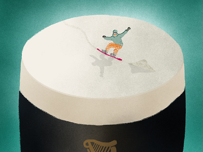 Snowboarding Guiness drawing guiness illustration illustrator photoshop snowboarding texture