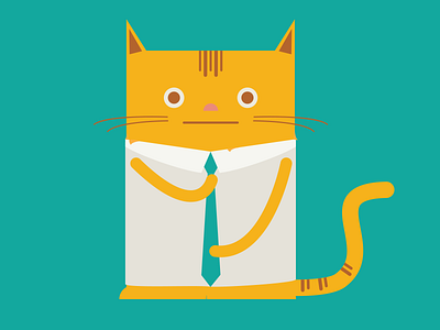 Planted Cat branding business cat illustration jobs planted tie