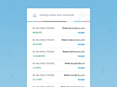 Simple list | Getting money from somebody bitcoin dollar euro list minimal money photoshop table