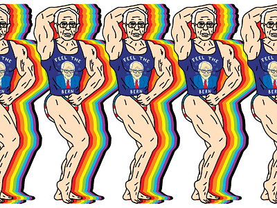 Rainbow Buff Bernie bernie 2016 bernie sanders feel the bern president