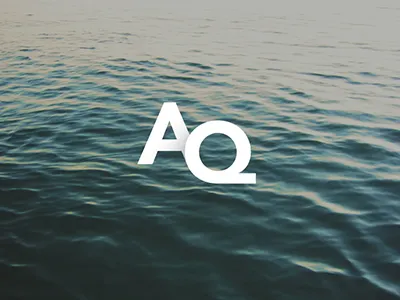 AQ a logo monogram q shadow simple sleek typography water