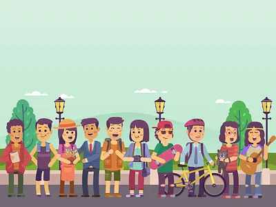 Interactions hobbies illustration meet people talk
