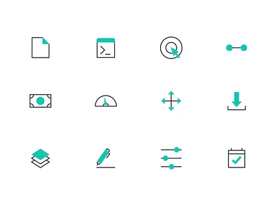 Secondary Tec Icons arrow calendar controls icon money monoline pen programing sign ui