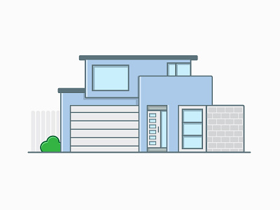 Modern House 1 building bush door fence garage home house icon modern vector wall window