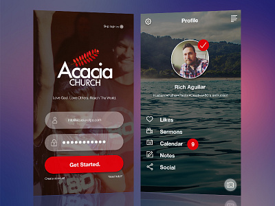 Acacia Church App Concept Art android app apple church galaxy iphone logo ui ux