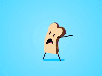 Run for your life! after effects animation butter gif hello jelly pbj peanut puppet run sandwich teeth