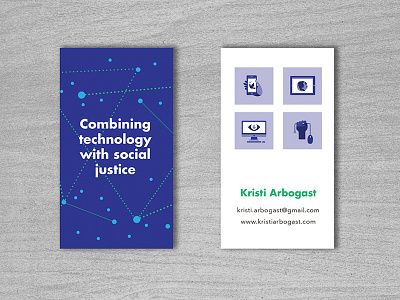 Kristi Arbogast - Business Card activist branding business card icons identity illustration logo mobile print technology