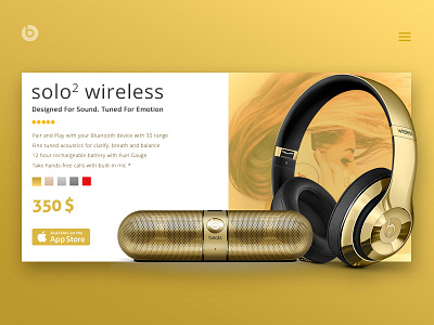 Daily UI - Day #4 Beats headphone Design Concept app audio clean concept headphone interface music typography ui ux website