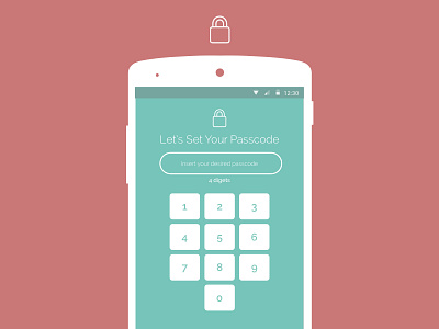 Math App Passcode android app color design flat icons jakt keyboard lock math ui ux