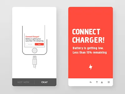 Alert alert battery clean concept illustration inspiration low minimal pinterest vectors