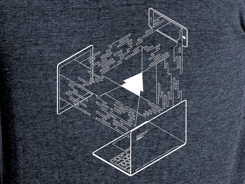 Infinite PIXELS t-shirt booncon data devices flow ipad iphone isometric mobile outline pixels responsive tshirt