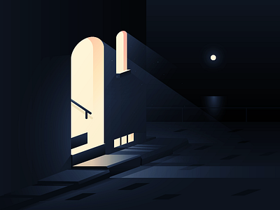 Home architecture building home house light night street