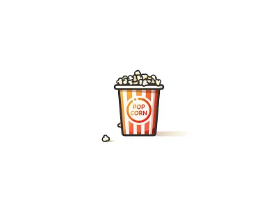 Popcorn eat icon movie popcorn red sketch ui yellow