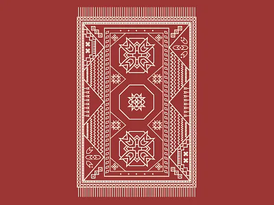 rug screenprint template carpet illustration lines orient tapestry
